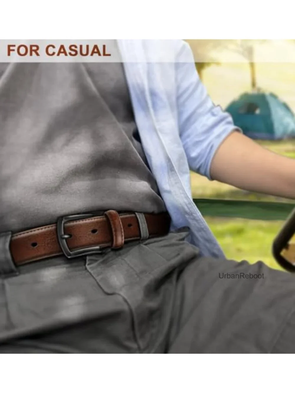 Men's Genuine Leather Grommet Belt 1 3/8